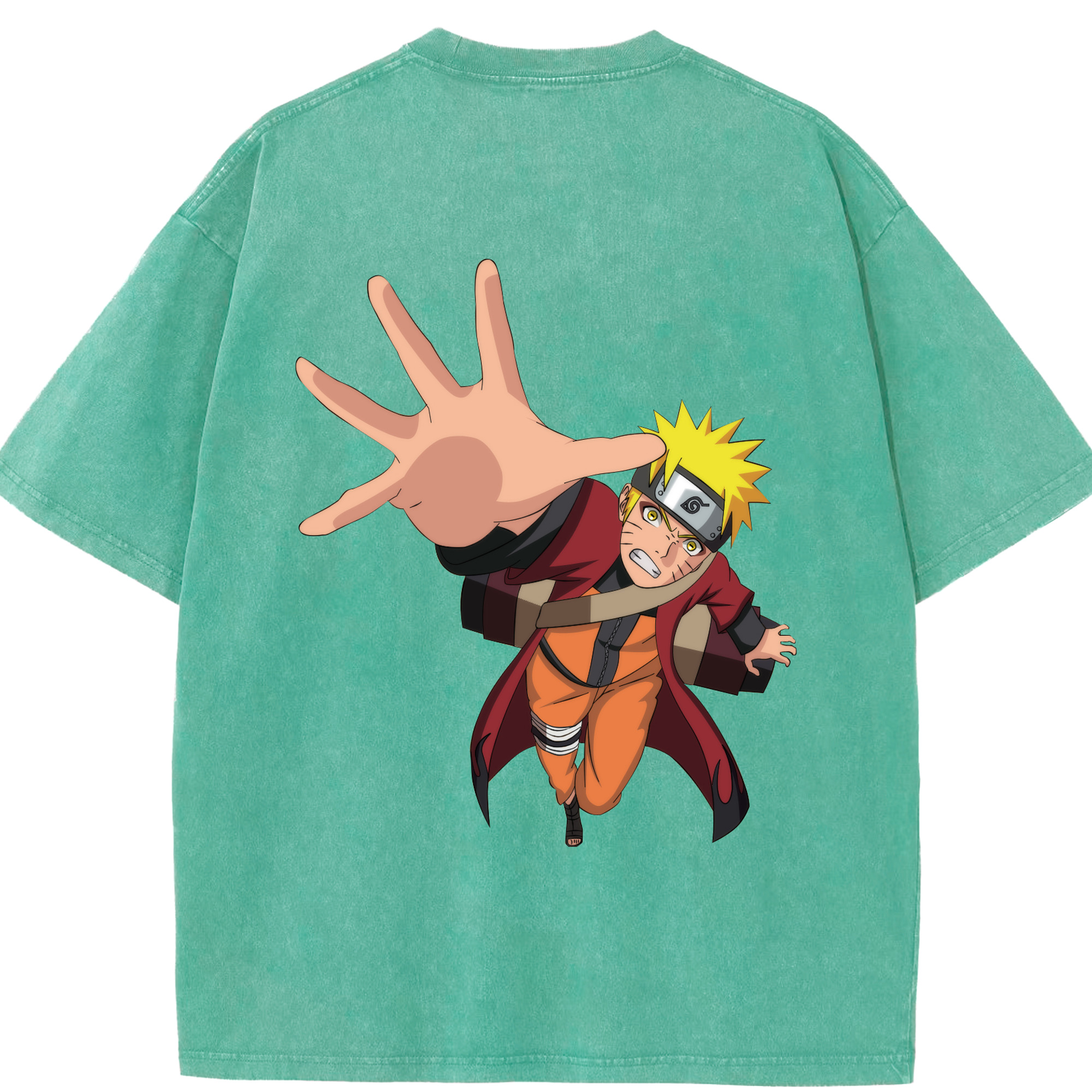 （画像用） NARUTO -ナルト- うずまき ナルト Uzumaki Naruto 綿100% ヴィンテージ風 半袖Tシャツ（背面プリント）